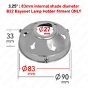ElekTek Glass Lamp Shade Gallery Fitting for B22 Shade Ring 3 Sizes Brass - Buy It Better