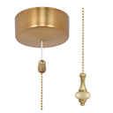 ElekTek Premium Brushed Brass Bathroom Light Pull Cord Switch Kit with Pull Chain Handle