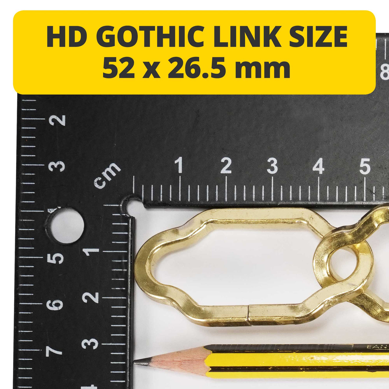 ElekTek Heavy Duty Gothic Open Link Chain for Chandelier & Lighting 52 x 26.5mm Per Linear Metre 