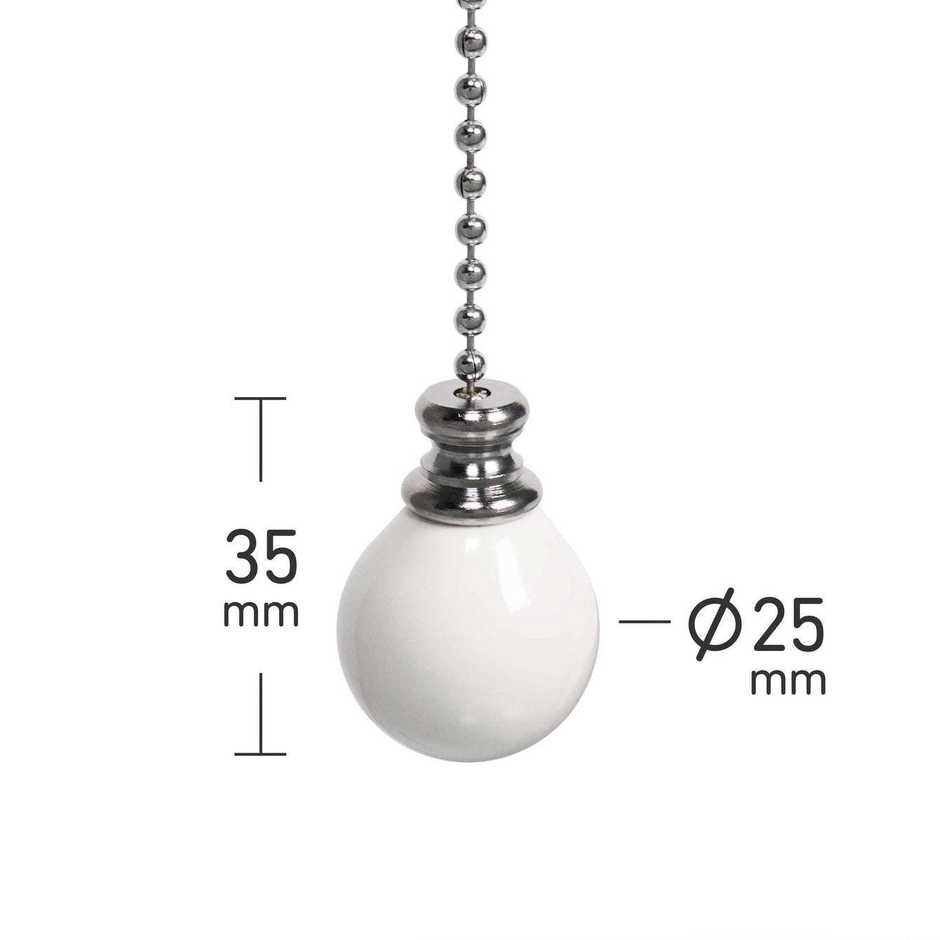 ElekTek Light Pull Chain Ball With 80cm Matching Chain Dark Oak