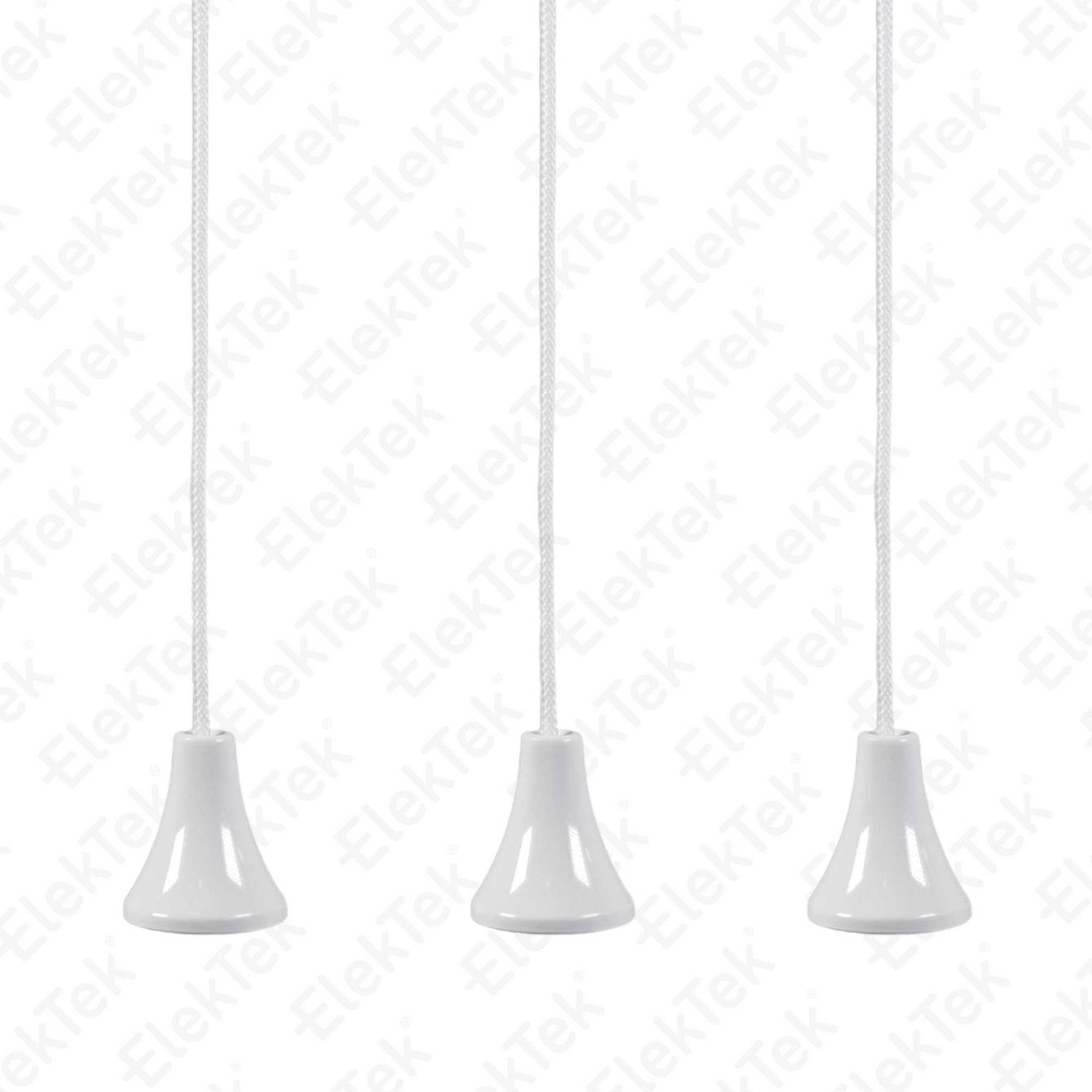ElekTek Bathroom Ceiling Pull Switch Cord String Toggle White or Black 2-Pack 3-Pack - Buy It Better Black 3-Pack