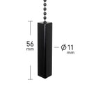 ElekTek Premium Matt Black Bathroom Light Pull Cord Switch Kit with Pull Chain Handle