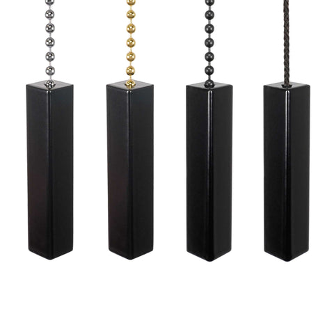 ElekTek Light Pull Cord Chain Black Square Bar