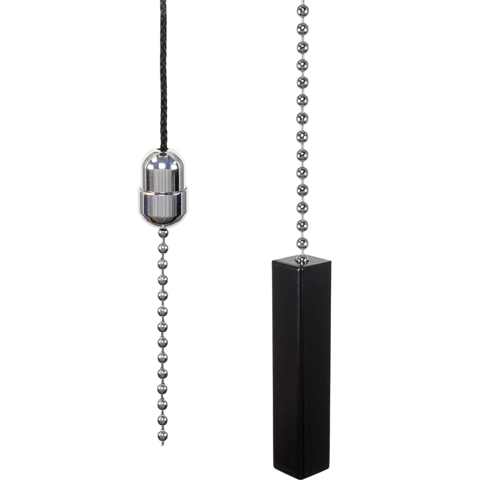 ElekTek Light Pull Cord Chain Black Square Bar - Buy It Better