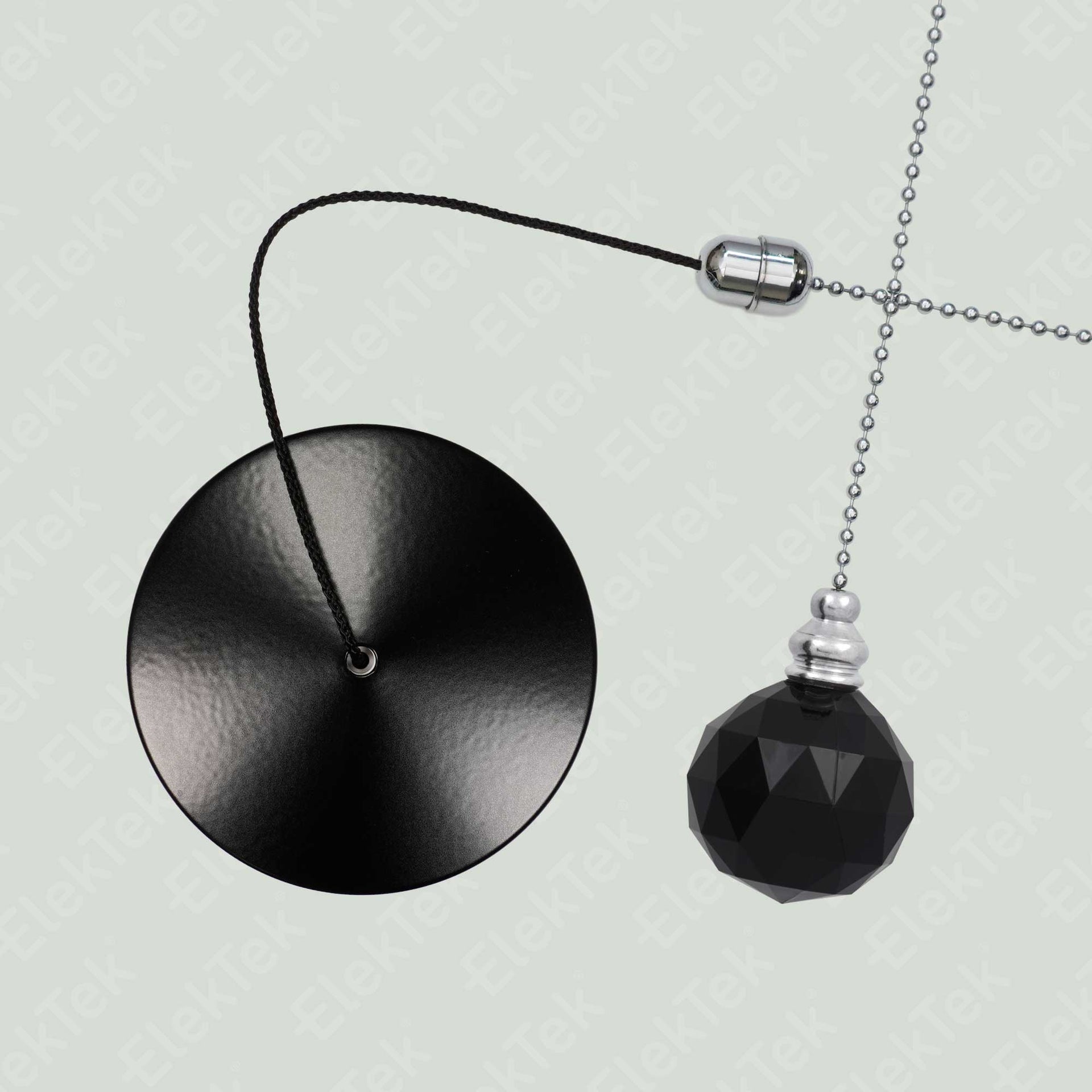 ElekTek Premium Black Bathroom Light Pull Cord Switch Kit with Pull Ch ...