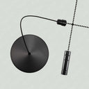 ElekTek Premium Matt Black Bathroom Light Pull Cord Switch Kit with Pull Chain Handle