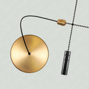 ElekTek Premium Brushed Brass Bathroom Light Pull Cord Switch Kit with Pull Chain Handle