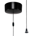 ElekTek Light Pull Cord Switch Ideal for Bathroom Ceiling with Metal Plated Cover (Matt Black - Thermoplastic)