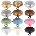 ElekTek 100mm Diameter Convex Ceiling Rose with Strap Bracket and Hook Metallic and Powder Coated Finishes