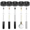 ElekTek Premium Matt Black Bathroom Light Pull Cord Switch Kit with Pull Chain Handle