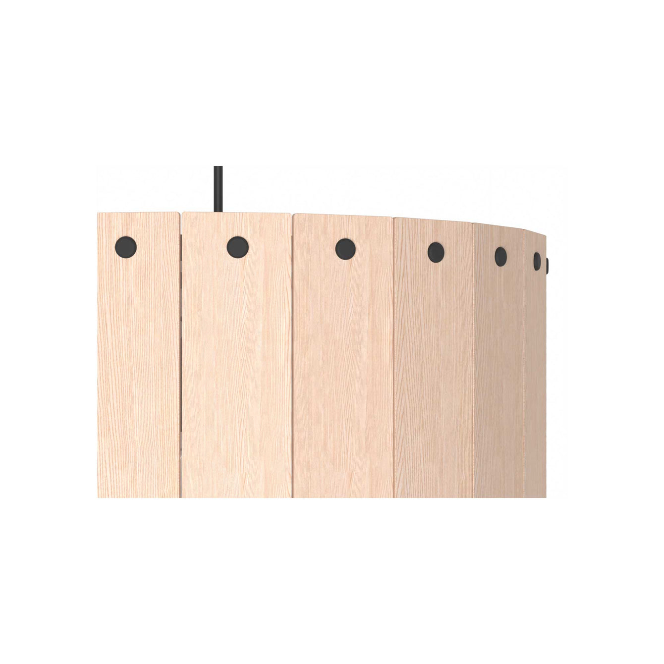 ElekTek Modern Ceiling Pendant Light Lamp Shade with Wooden Slats, Rivets 40cm Dia - Buy It Better 