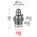 ElekTek B22 Cord Grip Pendant Lamp Holder with 1m Braided Cable