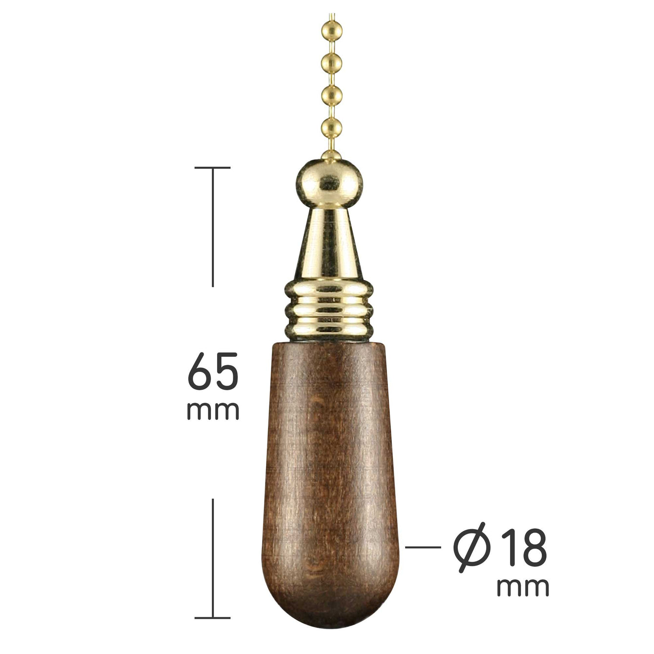 ElekTek Premium Brass Bathroom Light Pull Cord Switch Kit with Pull Chain Handle 