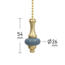 ElekTek Premium Brushed Brass Bathroom Light Pull Cord Switch Kit with Pull Chain Handle