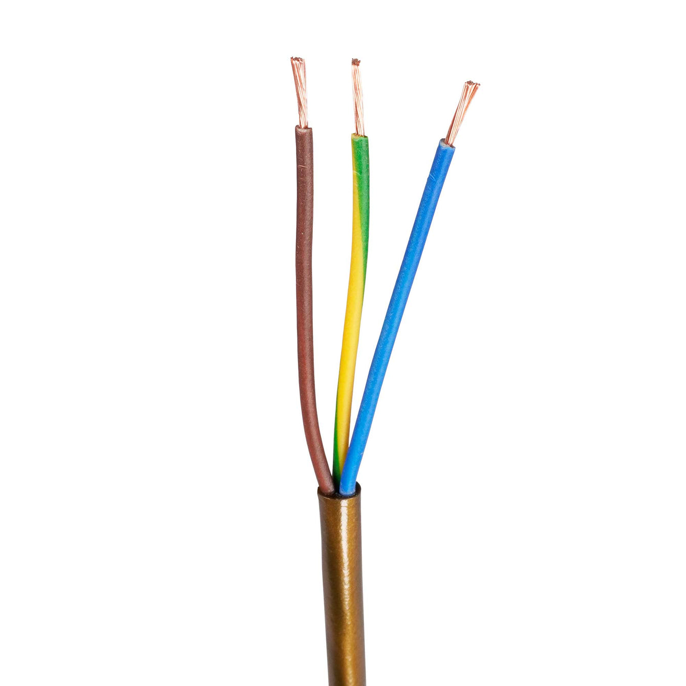 ElekTek Lighting Cable Flex 3 Core Gold, Black, White, Clear PVC Outer Per Linear Metre 