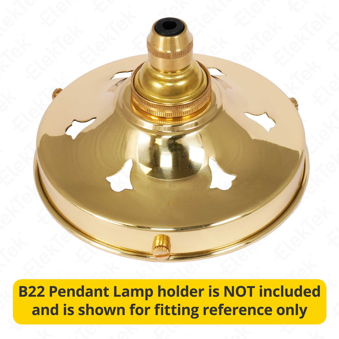 ElekTek Glass Lamp Shade Gallery Fitting for B22 Shade Ring 3 Sizes Brass Antique Brass / 3.25 Inch