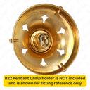 ElekTek Glass Lamp Shade Gallery Fitting for B22 Shade Ring 3 Sizes Brass