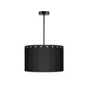 ElekTek Modern Fixed Rod Ceiling Pendant Light E27 Lamp Holder with Wooden Slats Drum Lamp Shade 40cm Dia