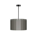 ElekTek Modern Fixed Rod Ceiling Pendant Light E27 Lamp Holder with Wooden Slats Drum Lamp Shade 40cm Dia