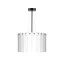 ElekTek Modern Fixed Rod Ceiling Pendant Light E27 Lamp Holder with Wooden Slats Drum Lamp Shade 40cm Dia