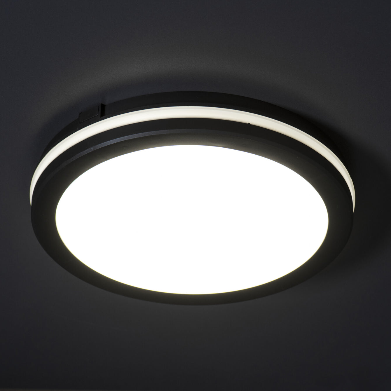 ElekTek Circular LED Ceiling Wall Light 3 CCT IP65 for Indoor and Outdoor Use Black - Buy It Better 40W