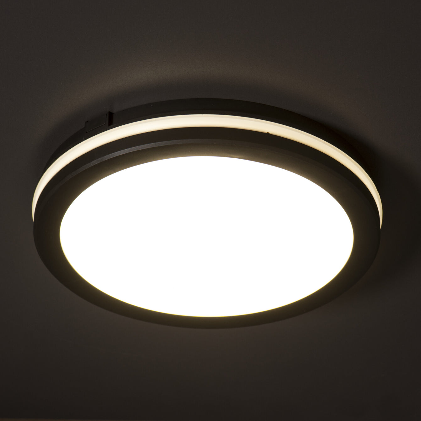 ElekTek Circular LED Ceiling Wall Light 3 CCT IP65 for Indoor and Outdoor Use Black - Buy It Better 