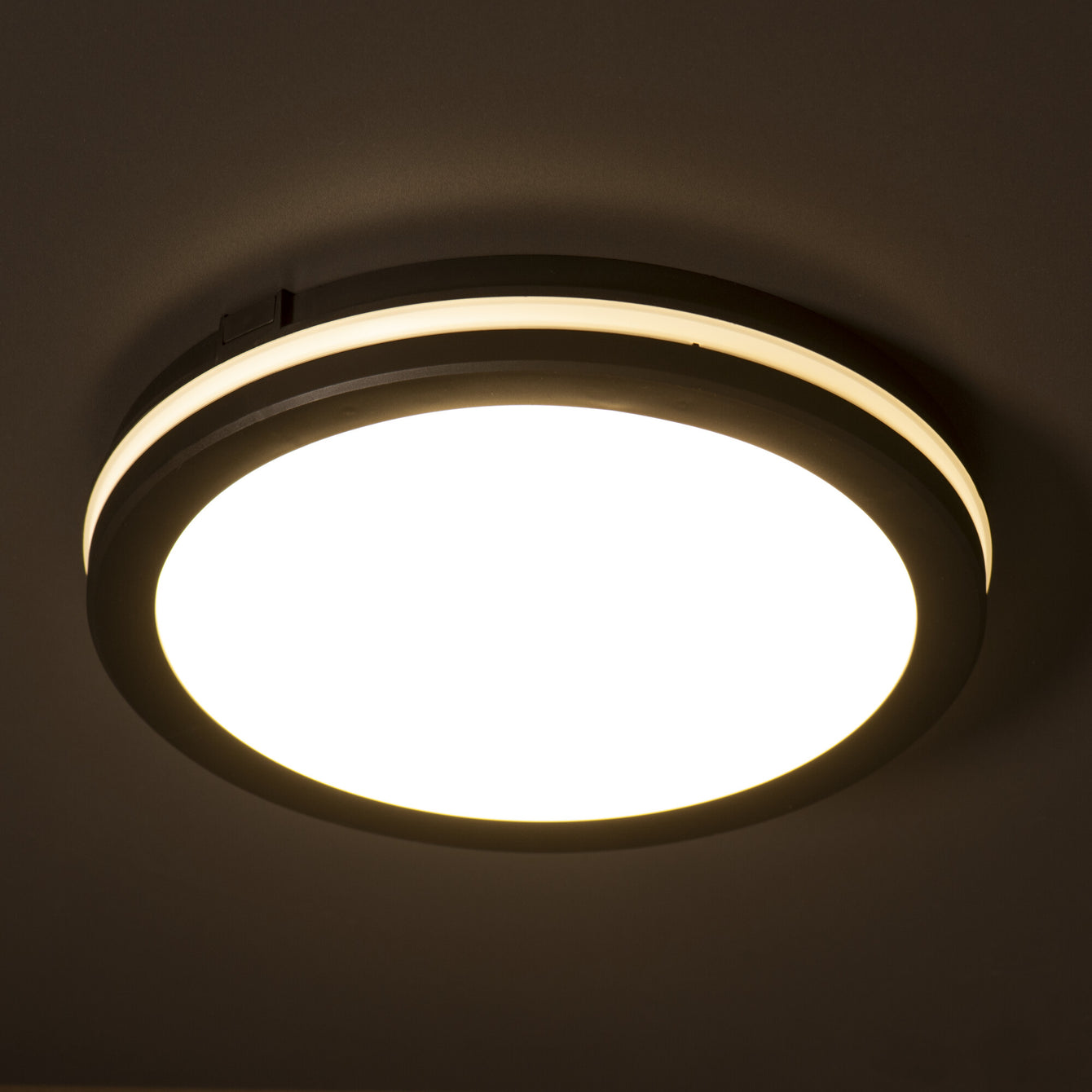 ElekTek Circular LED Ceiling Wall Light 3 CCT IP65 for Indoor and Outdoor Use Black - Buy It Better 