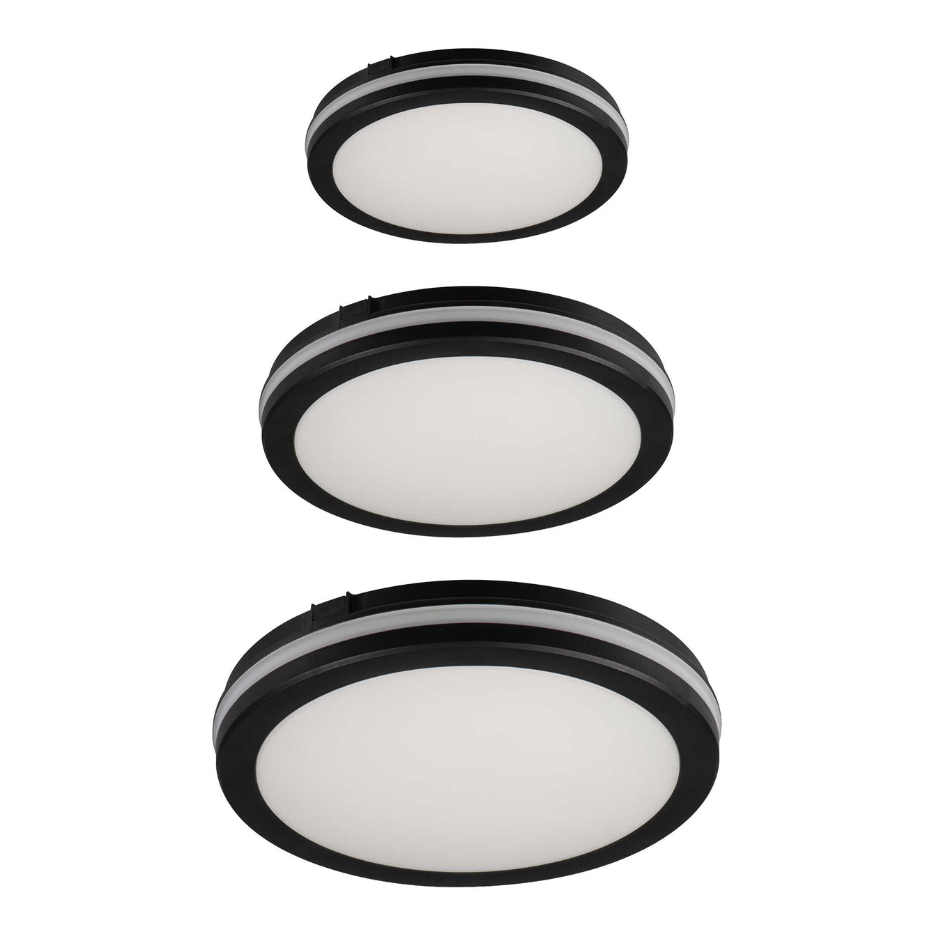 ElekTek Circular LED Ceiling Wall Light 3 CCT IP65 for Indoor and Outdoor Use Black - Buy It Better 12W