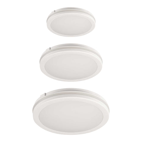 ElekTek Round LED Wall Ceiling Bulkhead Light 3 CCT IP65 for Indoor and Outdoor Use White