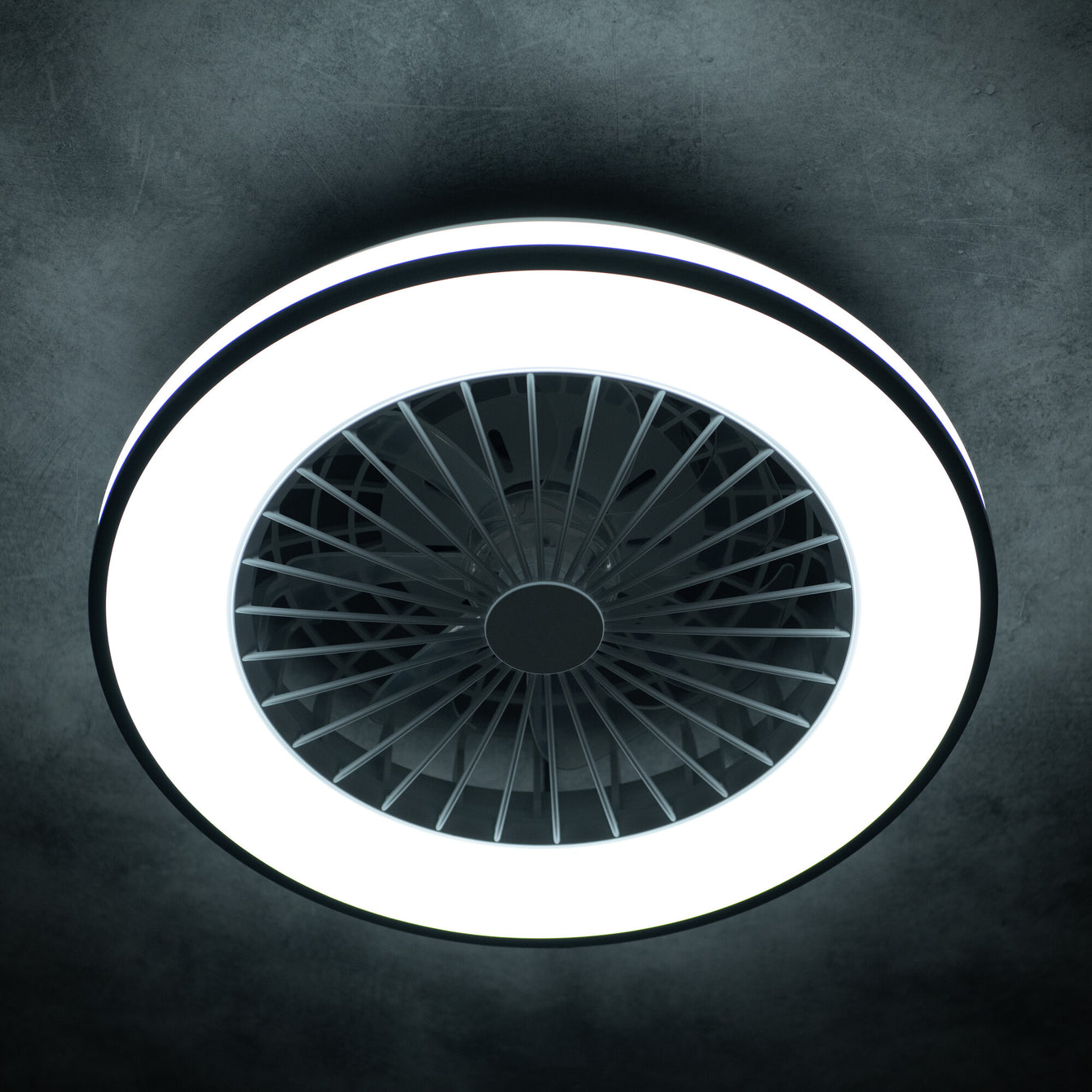 ElekTek Circular Round LED Ceiling Light with Integrated Fan CCT White or RGB - Buy It Better 