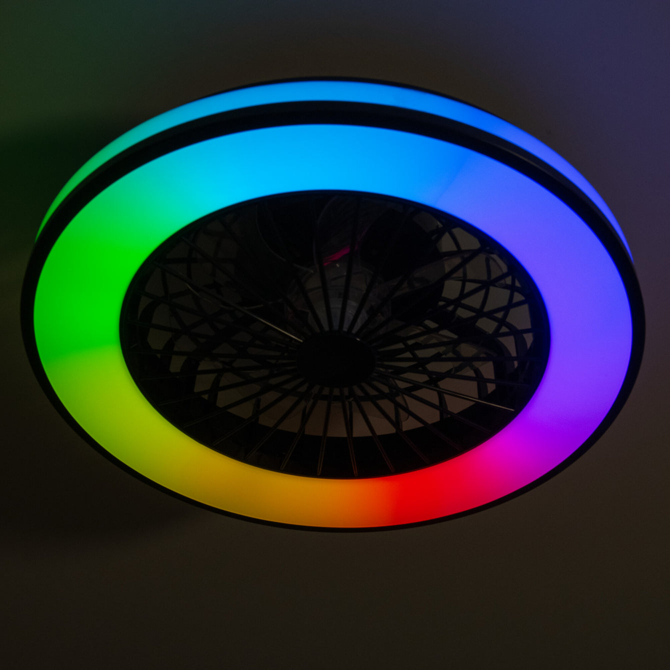 ElekTek Circular Round LED Ceiling Light with Integrated Fan CCT White or RGB - Buy It Better 
