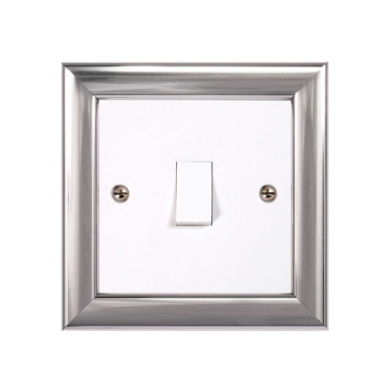 ElekTek Decorative Switch Surround Frame Cover Finger Plate Contemporary Silver Antiqued