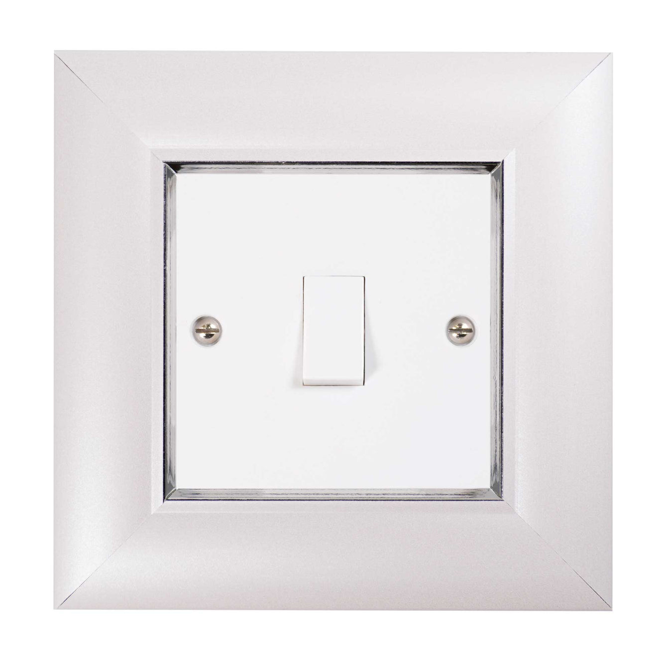 ElekTek Decorative Switch Surround Frame Cover Finger Plate Manhattan Pearl Cream Gloss