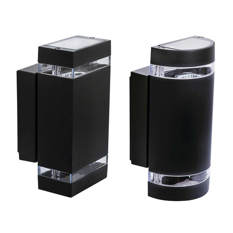 ElekTek Outdoor Exterior Wall Light Up and Down GU10 Lamps IP44 Black