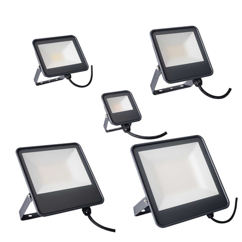 ElekTek Outdoor Floodlight LED Exterior Security Light IP65 10W-90W Black