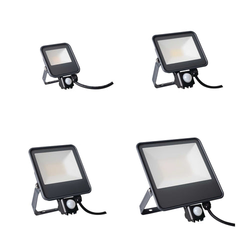 ElekTek Outdoor Floodlight LED Exterior Security Light IP65 10W-90W Black PIR Sensor