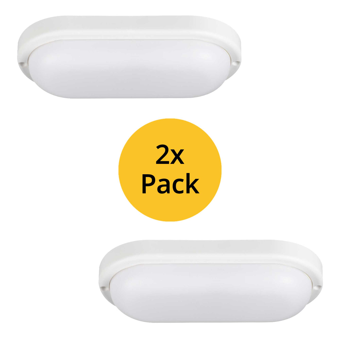 ElekTek Outdoor LED Exterior Bulkhead Light IP54 White 2-Pack - Buy It Better 