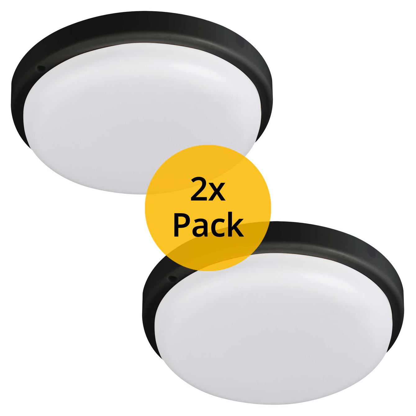 ElekTek Outdoor LED Exterior Bulkhead Light IP54 White 2-Pack Tolu 
