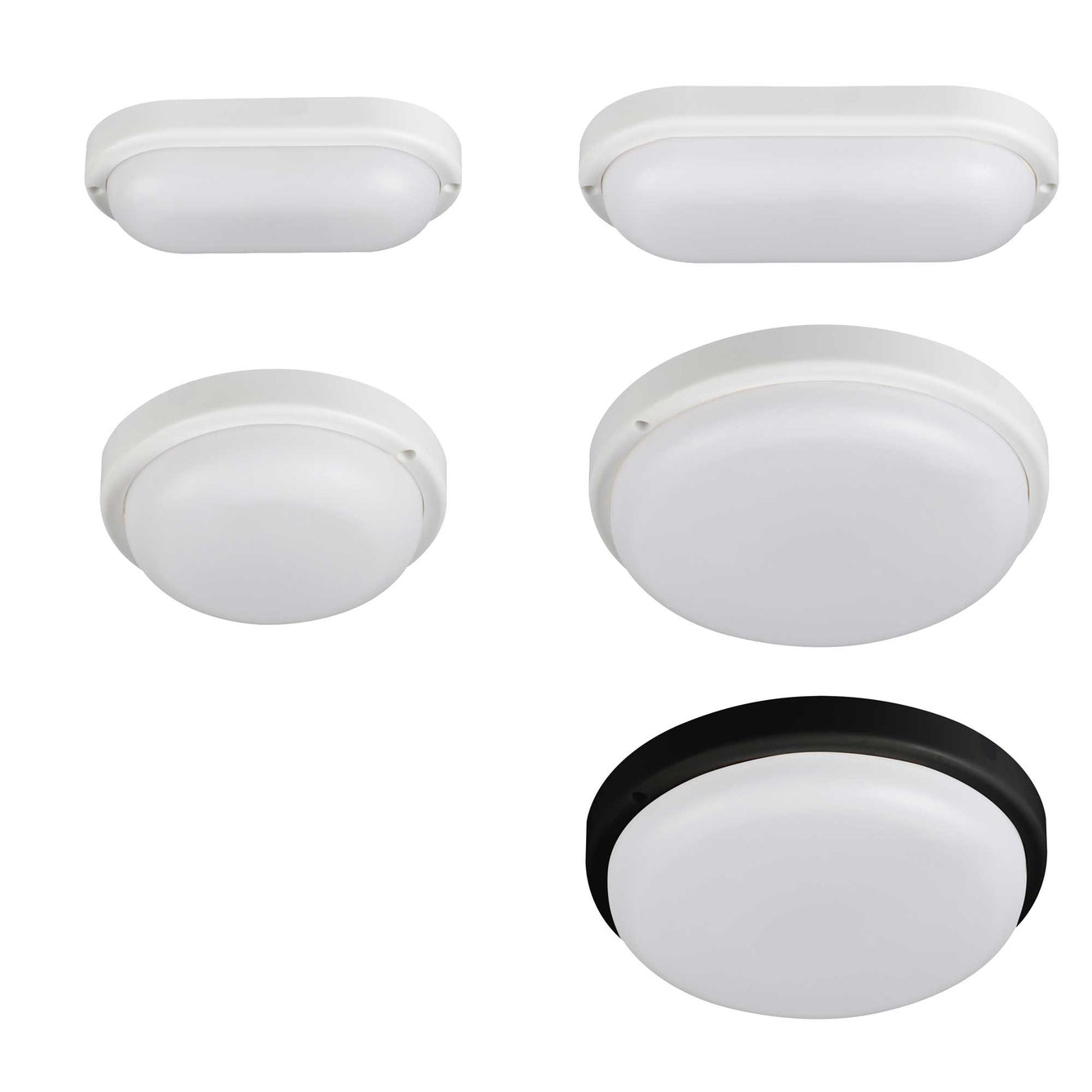 ElekTek Outdoor LED Exterior Bulkhead Light IP54 White 2-Pack Tolu 6W Capsule