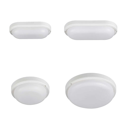ElekTek Outdoor LED Exterior Bulkhead Light IP54 White 2-Pack