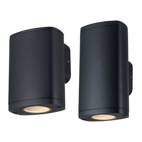 ElekTek Outdoor Exterior Wall Light Up and Down 1x or 2x GU10 IP54 Black Grey