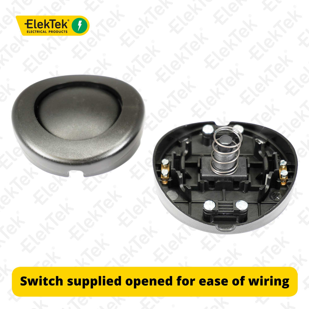 ElekTek Foot Press Switch In Line Push Button Large 65mm Diameter Use ...