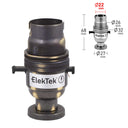 ElekTek Safety Switch Lamp Holder Half Inch Bayonet Cap B22 With Shade Ring Back Plate Cover and Screws Brass