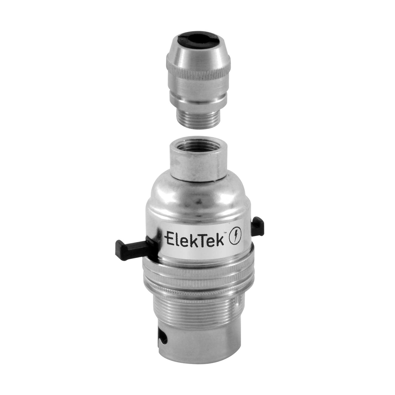 ElekTek Safety Switch Lamp Holder Half Inch Bayonet Cap B22 With Matching Cable Cord Grip Brass 