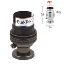 ElekTek Lamp Holder Half Inch Bayonet Cap B22 Unswitched With Shade Ring Back Plate Cover and Screws Solid Brass - Buy It Better