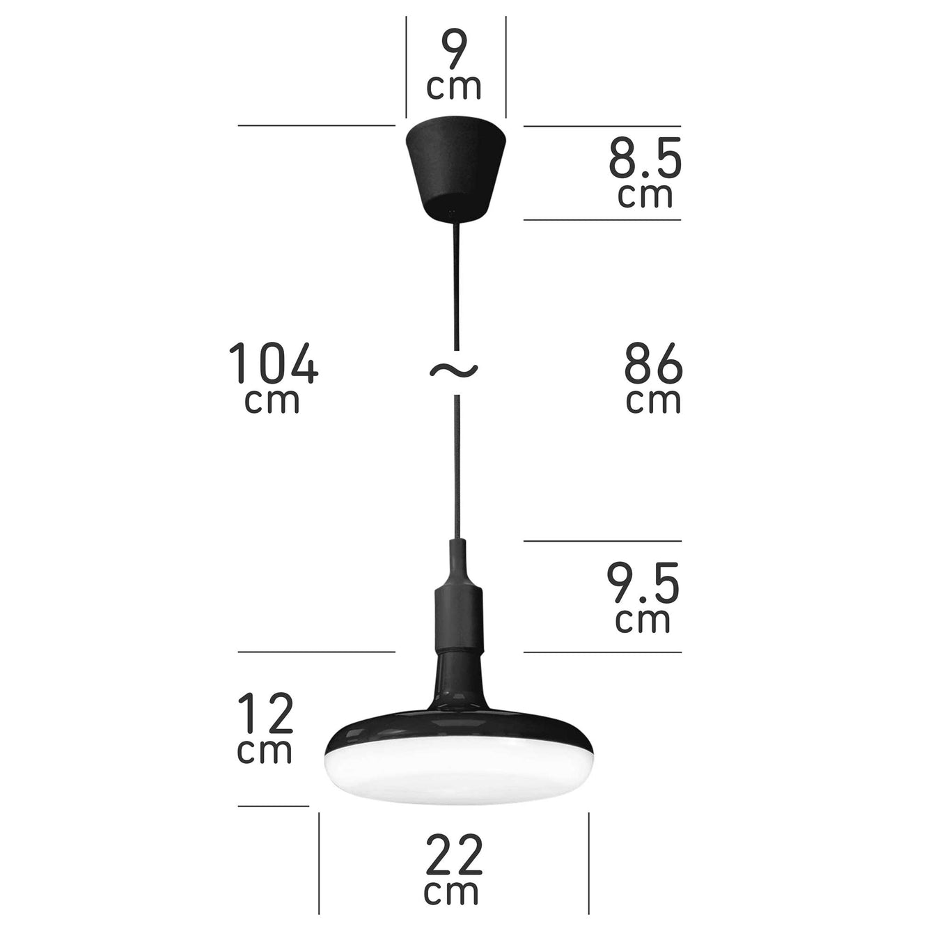 ElekTek Circular LED Lamp Light 220mm Dia 12 and 18 Watt With E27 Ceiling Pendant, Rose & 1m Fabric Flex - Buy It Better Yellow / 12 W