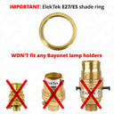 ElekTek E27 Shade Ring Single Brass
