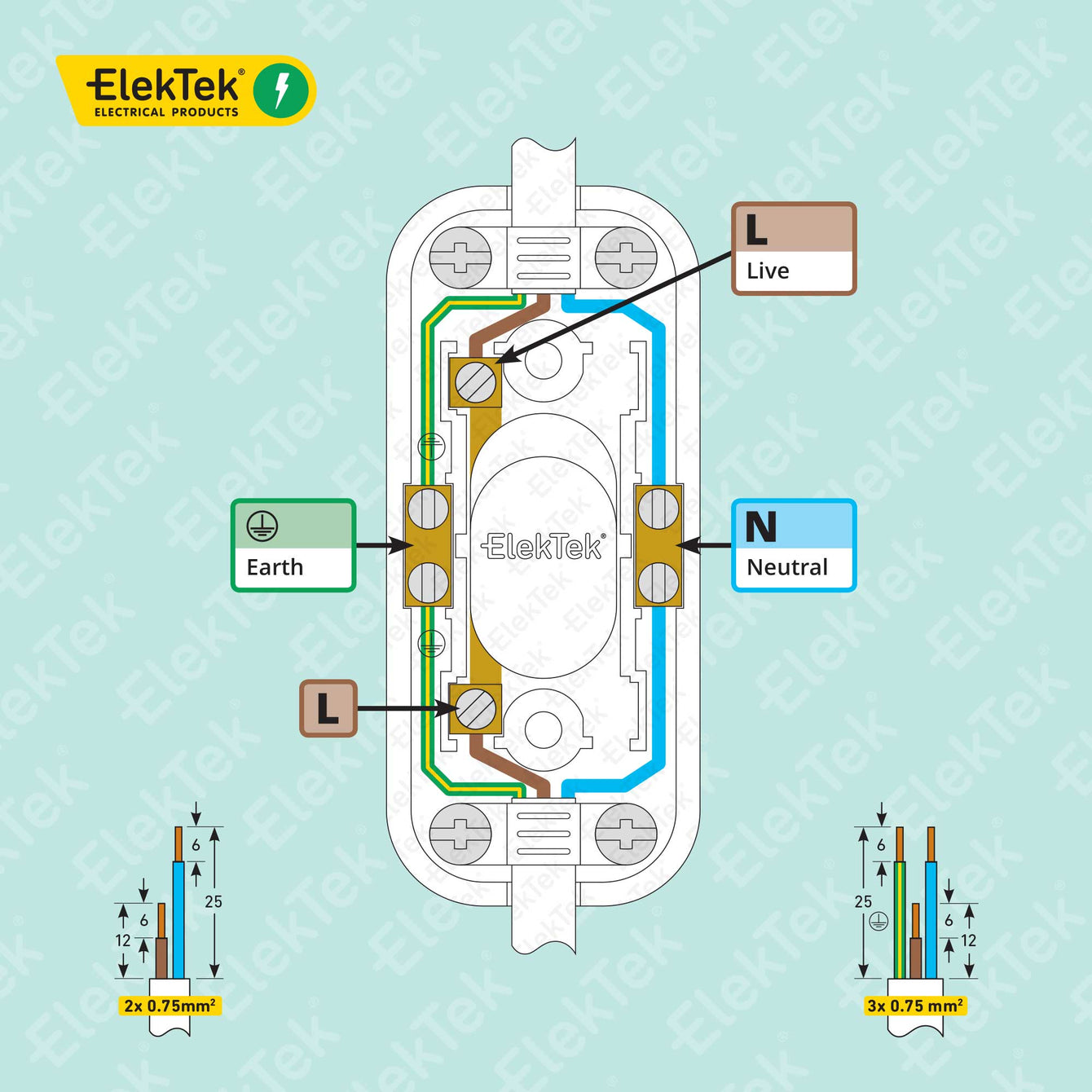 ElekTek Low Profile Torpedo Switch 2 Amp Use 2 or 3 Core Flex Colours Gold / Single