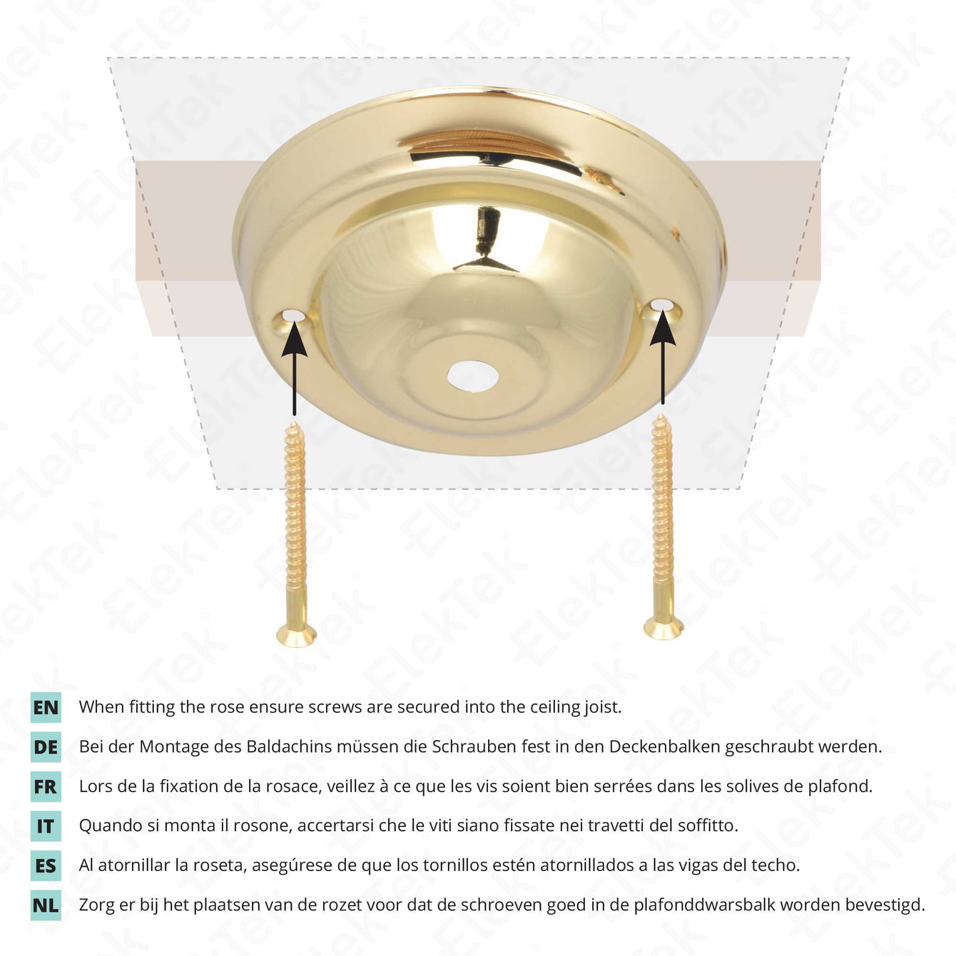 ElekTek 108mm Diameter Ceiling Rose with Hook Metallic Finishes Powder Coated Colours For Light Fittings and Chandeliers Fusion Bronze