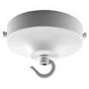 ElekTek 100mm Diameter Convex Ceiling Rose with Strap Bracket and Hook Metallic and Powder Coated Finishes